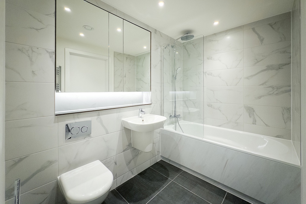 Bathroom in the Middlewood Locks apartment